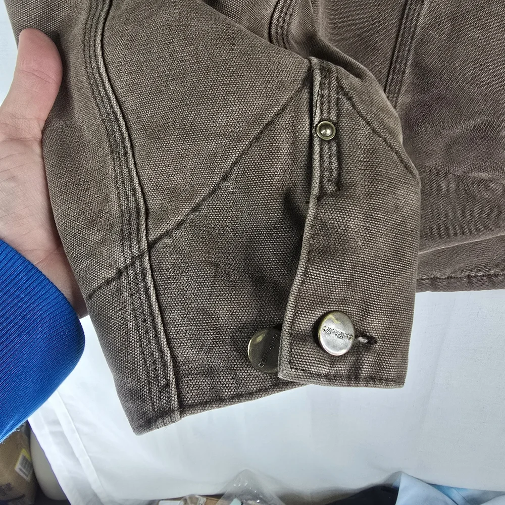 Carhartt Vintage Mens Large C02CHT Brown Chestnut Blanked Lined Chore Jacket - Picture 5 of 11